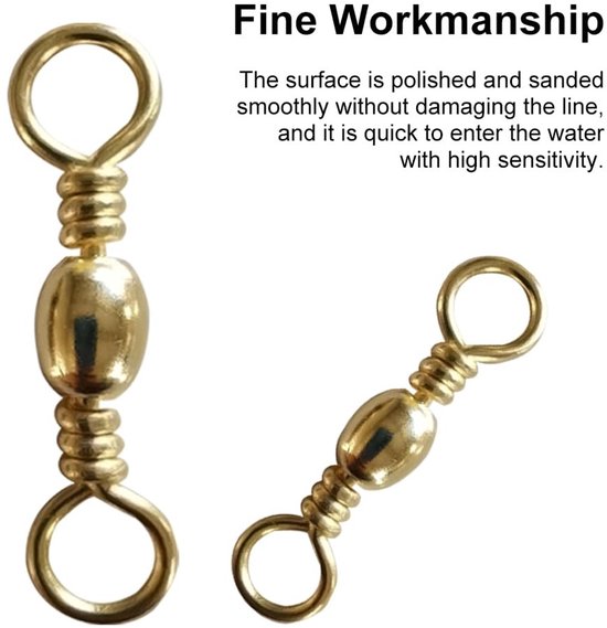 Dailygoods- Wartels 100 Stuks - Vissen Connector - 360° Flexibele Rotatie - Zoutwater/Zoetwater - Sterke Trekkracht - Glad Oppervlak - Visconnector van Dailygoods — afbeelding 4