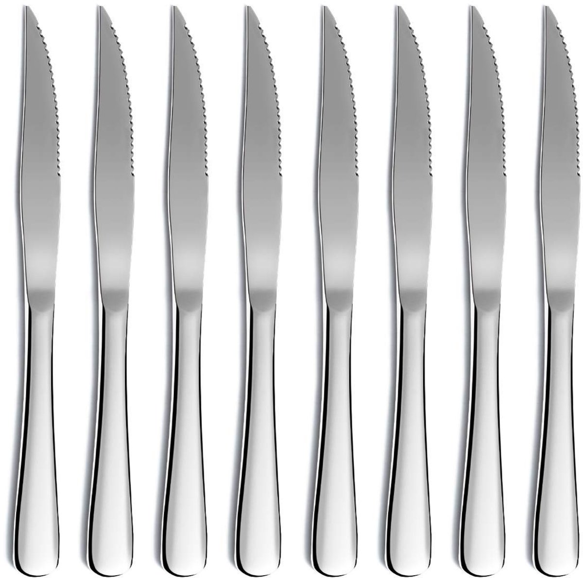 Dailygoody - Steakmes Set - Gekartelde Messen - Vaatwasmachinebestendig - 8 Stuks - Roestvrij Staal - Perfect voor Vleesliefhebbers