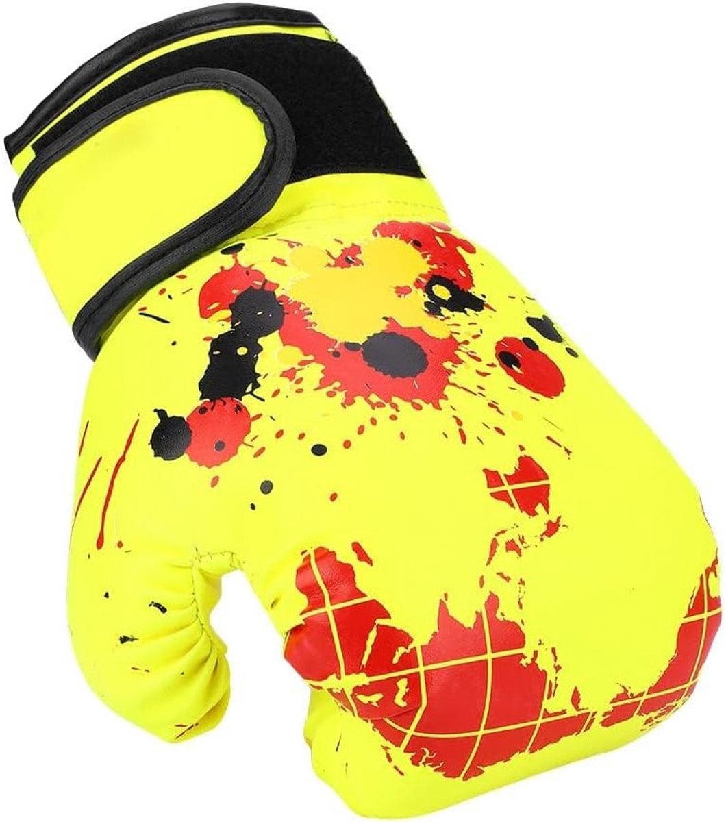 Krachtige en Comfortabele Bokshandschoenen voor Kinderen van 2-11 Jaar, Ideaal voor Training en Wedstrijden, PU Leer, Geel, Maat S