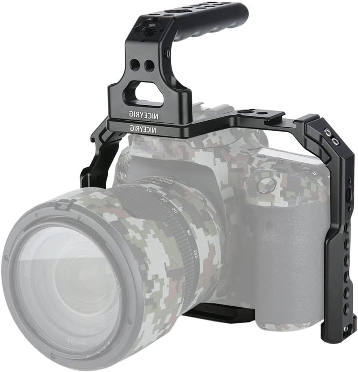 Camera Cage voor Canon EOS 90D, 80D en 70D met Top Handle, NATO Rail en Koud Schoen Bevestiging