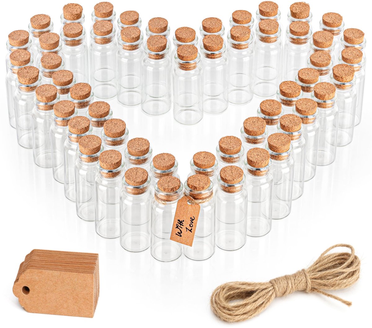 Dailygoody - Glazen Geschenk Potten - 64 Stuks - Luchtdicht en Vaatwasserbestendig - Mini 13 ml - Voor Specerijen en Jam - Ideaal voor Feestjes