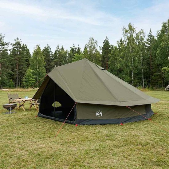 vidaXL - Familietent - Leger - Groen - 12-Persoons - Polykatoen van Vidaxl — afbeelding 3