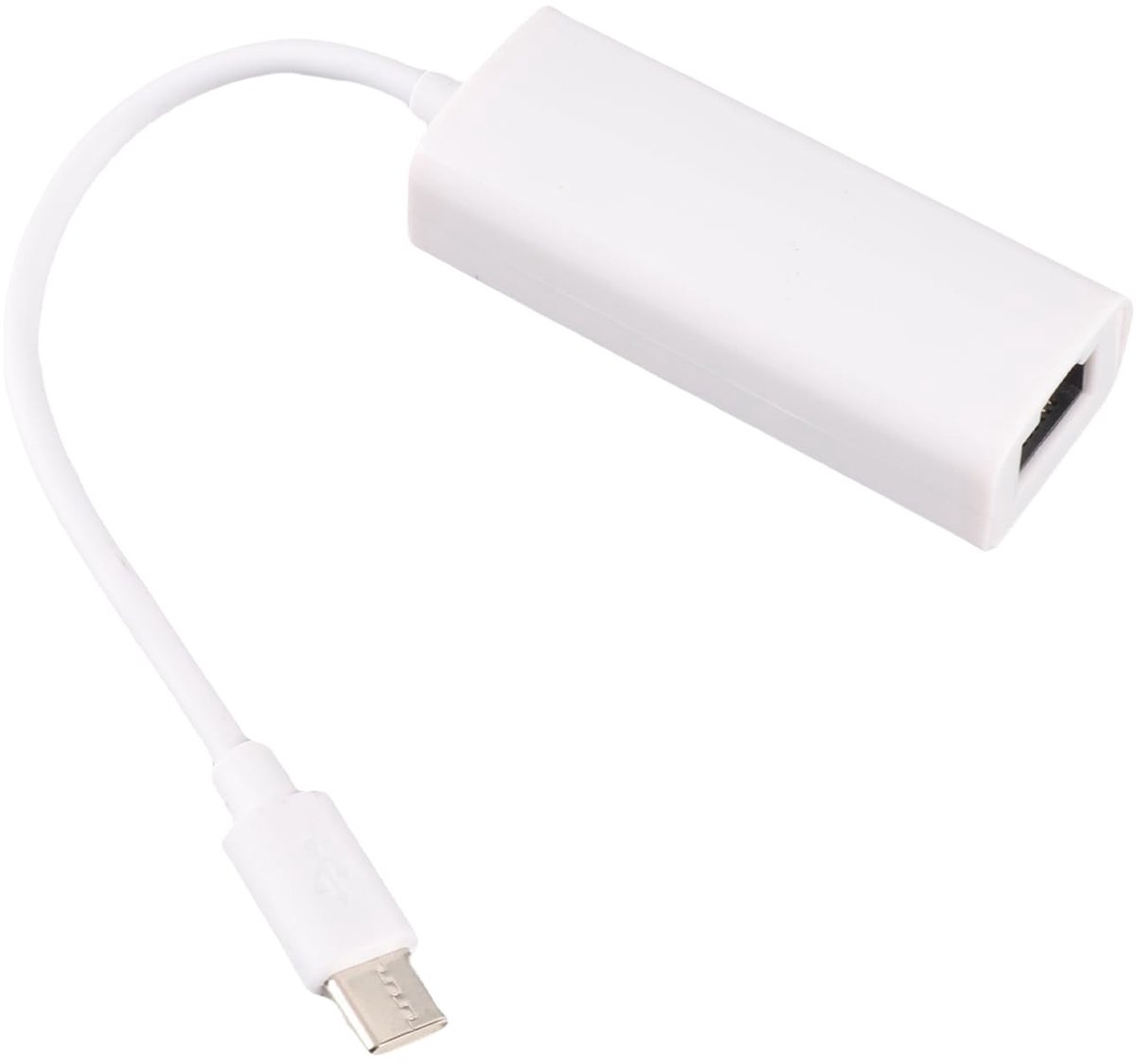 Dailygoody - Type-C naar RJ45-adapter - 100 Mbps Ethernet - Wit - Netwerkadapter voor Laptop Tablet Cellphone - Compact en gebruiksvriendelijk