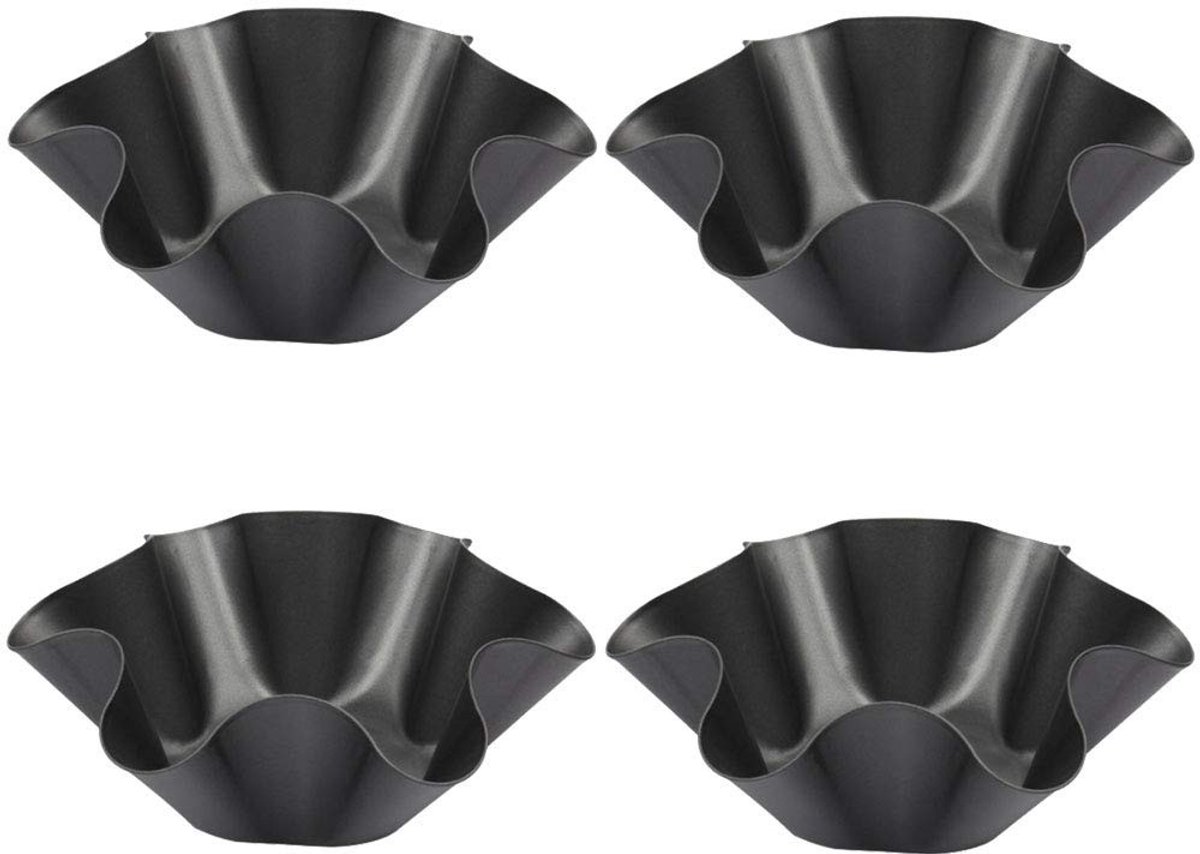 Dailygoody - Anti Aanbak Tortilla Pannenset - 4 Delige Set - Hittebestendig - Zwart - Ideaal voor Tortilla's en Cakes - Vaatwasserbestendig - Perfect ..