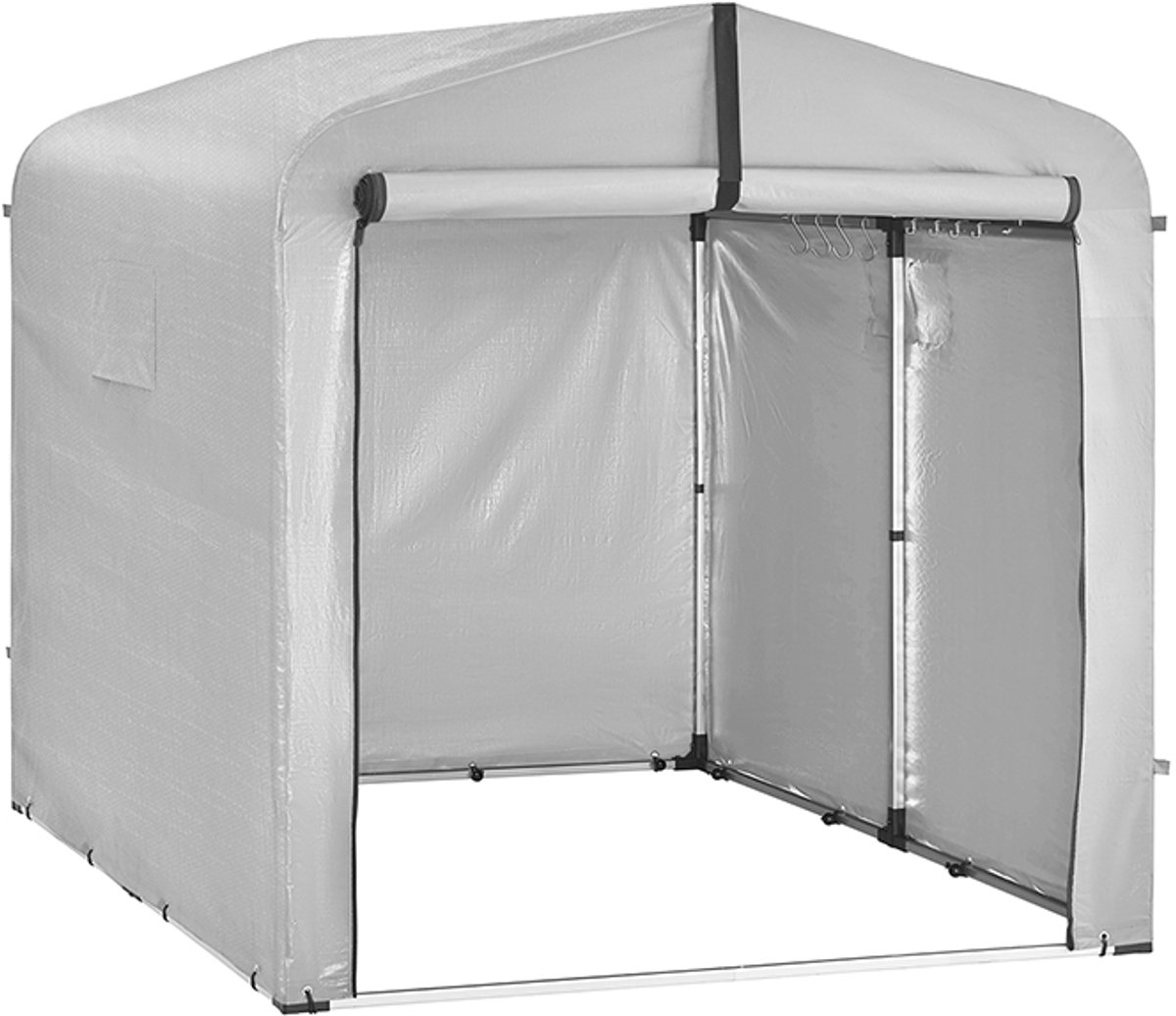 SoBuy Fietsenberging - Aluminium frame met PE zeildoek - 1 deur - 165x159x219 cm - Zwart | KLS11-II-L