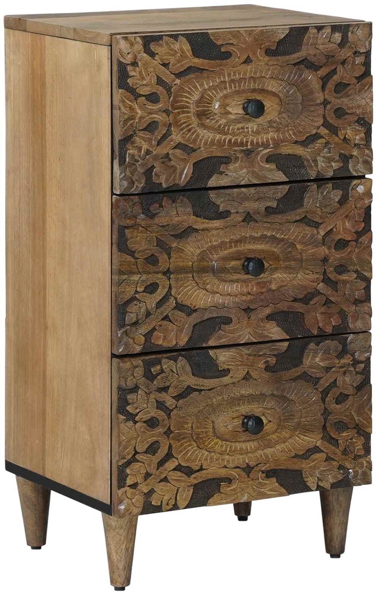 vidaXL - Dressoir - met - lade - Bruin - 40 - x - 33,5 - x - 75 - cm - Massief - Mango - Hout