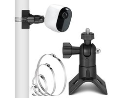 Beveiligingscamera Muurbeugel zonder Boren met Universele 1/4" Draad, Geschikt voor Binnen en Buiten, Inclusief 4 Lussen Ø5/10/15/20cm voor Arlo, Wyze en Eufy Camera's