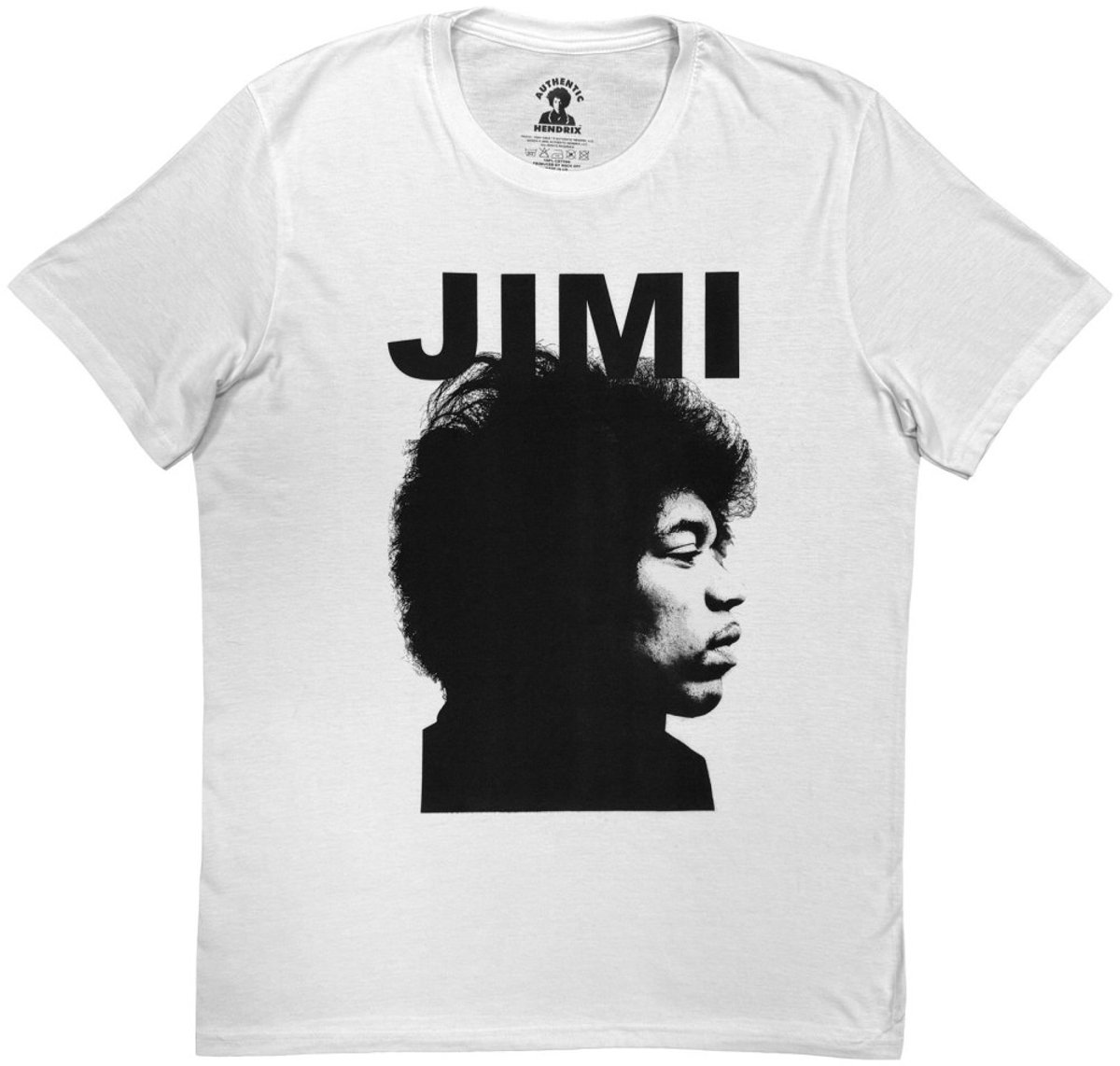 Jimi Hendrix - Side Shot Heren Tshirt - L - Wit