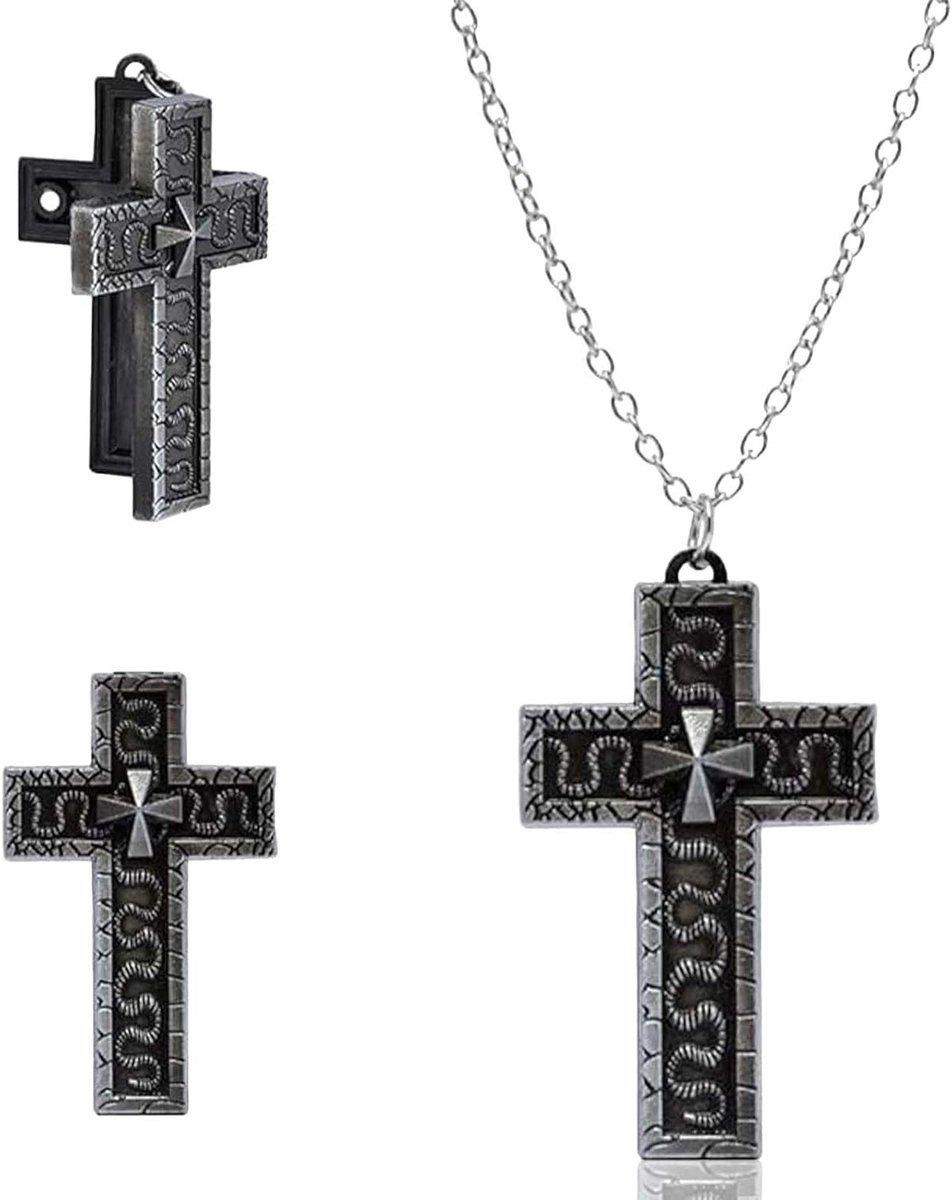 Antiek kruis met Squid-spel thema, Thanos Chain Cross, 3D-geprinte kettingen en Koreaanse game accessoires voor fans
