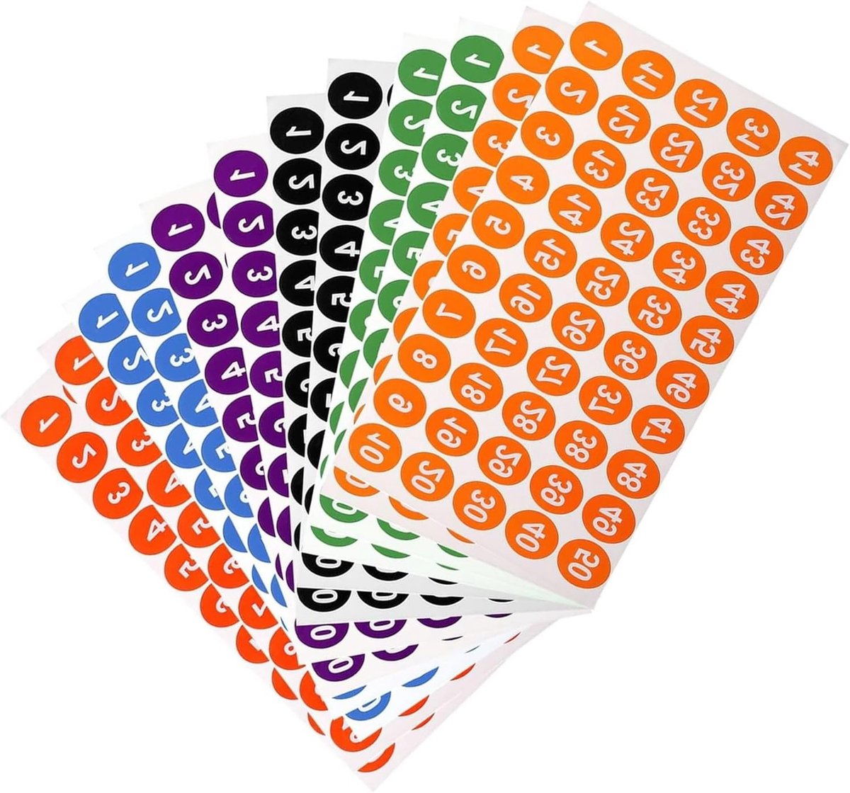 12 Bladen Nummerstickers 1-100, Zelfklevende Vinyl Ronde Stickers voor Sorteren en Labelen