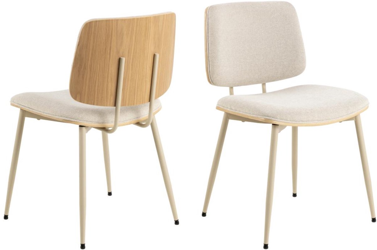 Giga Living Eetkamerstoel Ethan Apia Beige Set van 2 - Giga Living