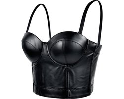 Leren Wetlook Lingerie voor Vrouwen - Punk Slim Fit Latex Top voor Feest, Clubwear en Carnaval