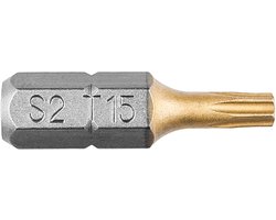 Graphite Bit Torx T15, 25mm, S2 Tin, 2 Op Een Blister