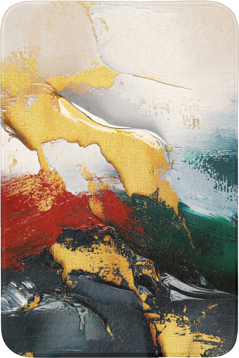 WC mat 60x90 cm - Antislip - Modern - Kerst - Abstract - Goud - Toiletmat - Vloermat - Dou