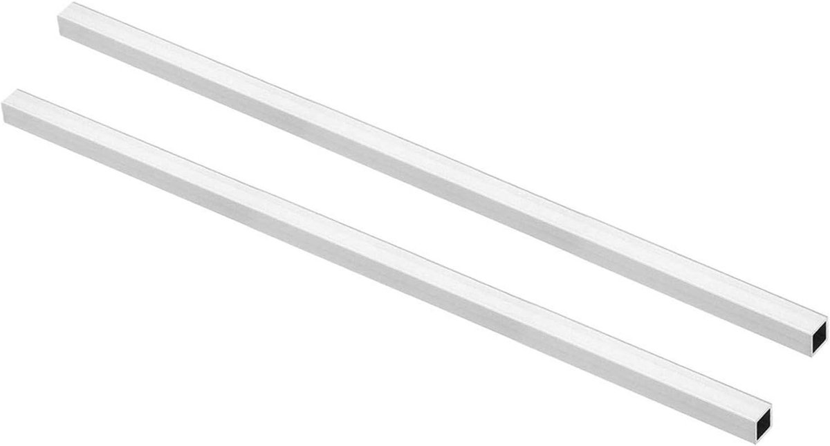 2 Stuks 6063 Aluminium Vierkante Buis 10mmx10mm met 1mm Wanddikte en 300mm Lengte voor Machinebouw en DIY Projecten