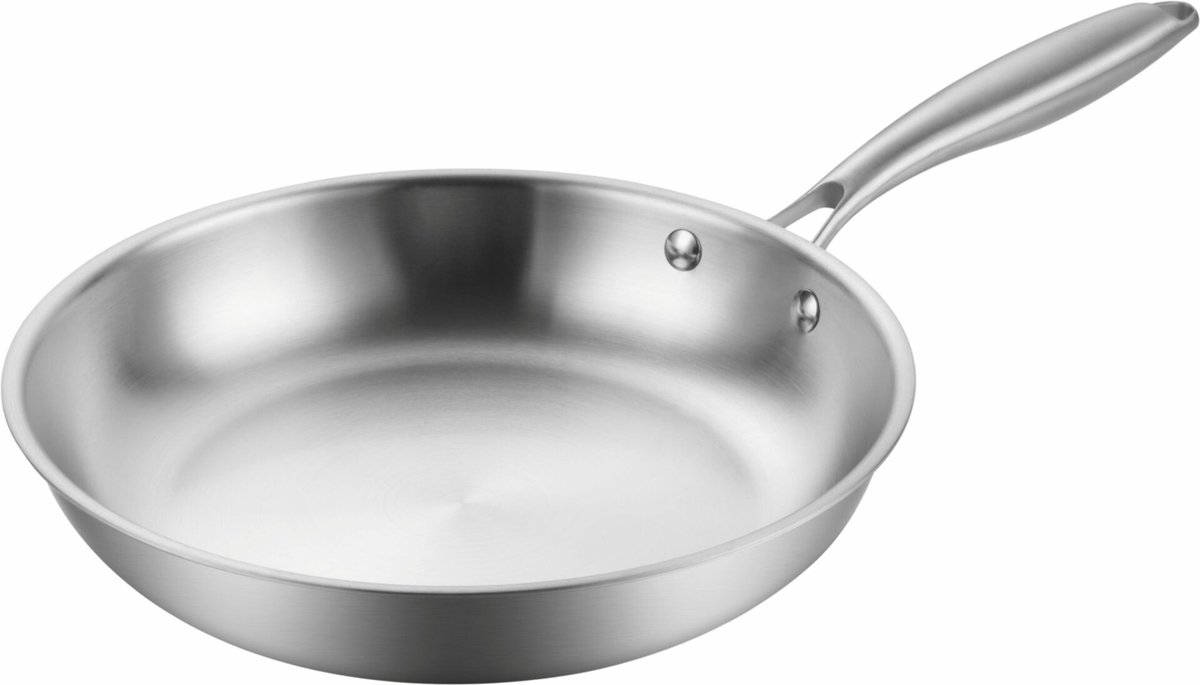 Edenberg RVS Koekenpan – 28 cm – 3-Laags Bodem – PFAS-vrij – Geschikt voor inductie