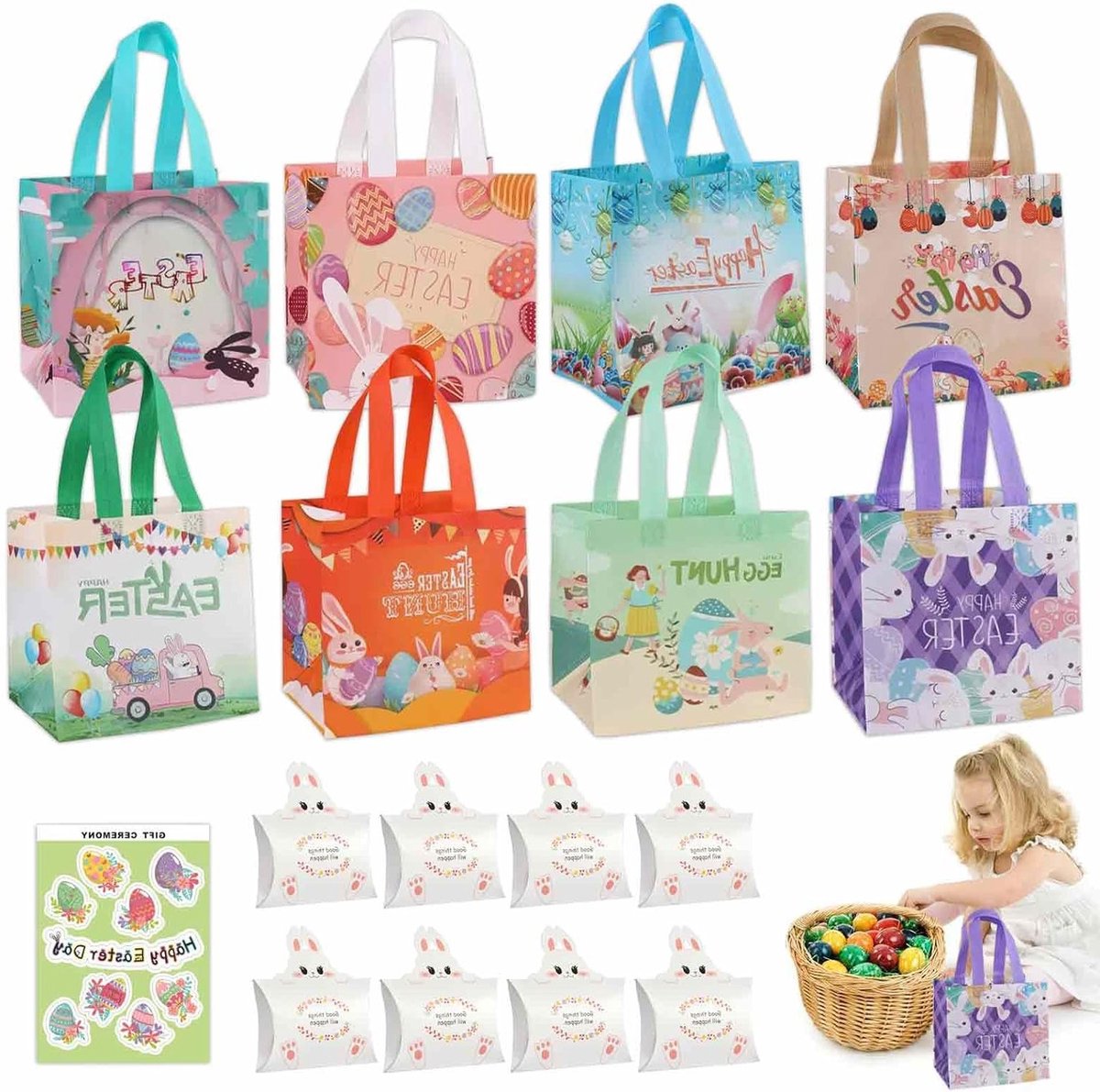 Herbruikbare Papieren Tasjes voor Pasen - Perfect voor Cadeaus, Versieringen en Paaseieren Vullen