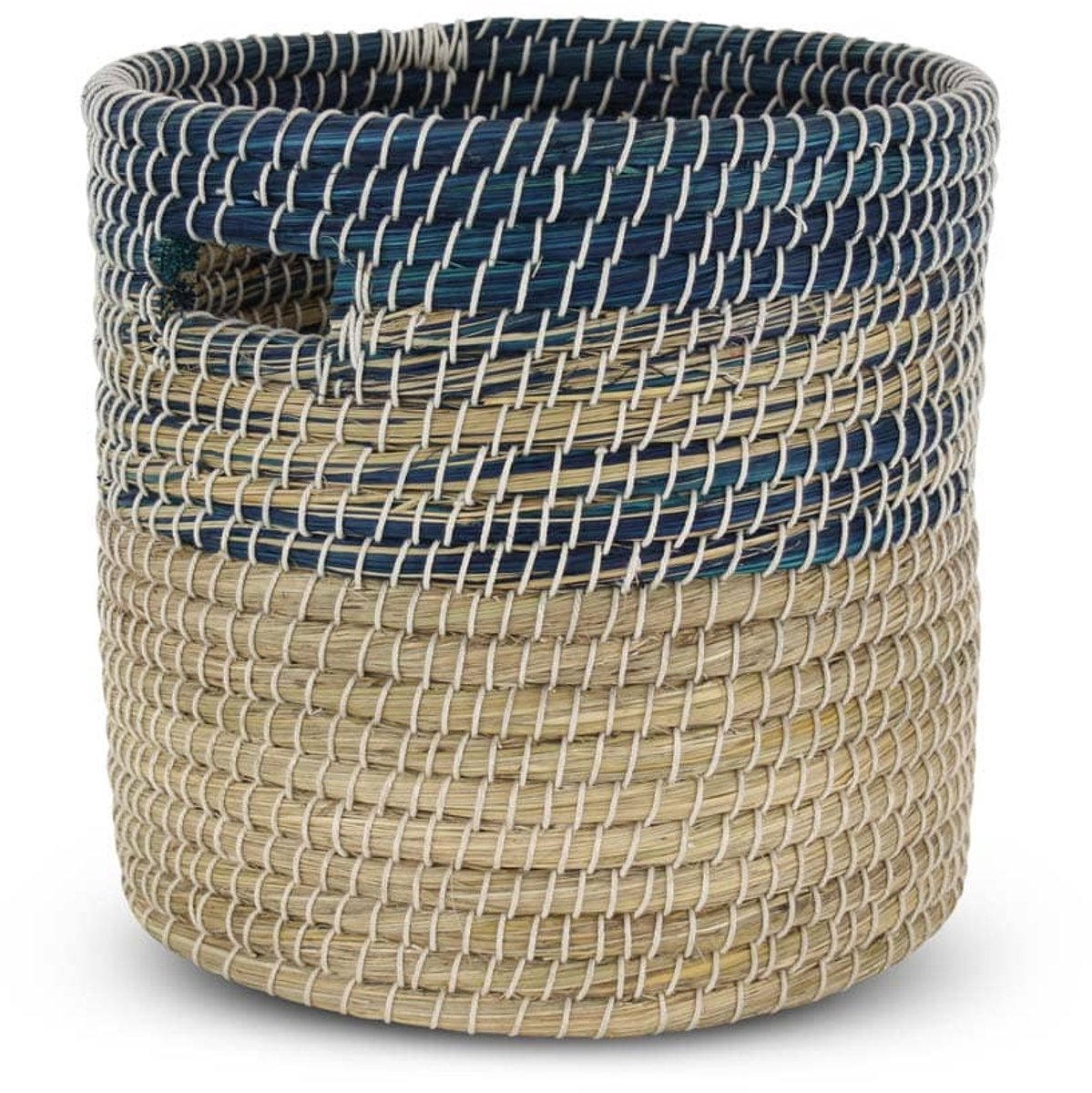 Safaary - Rieten Mand van Zeegras Blauw-Naturel