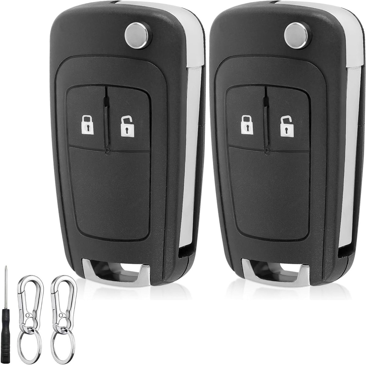 2 stuks autosleutelbehuizing met 2 toetsen, geschikt voor Opel modellen, afstandsbediening en sleutelbehuizing voor Movano, Mokka, Insignia, Astra J, Meriva, Zafira C, Adam