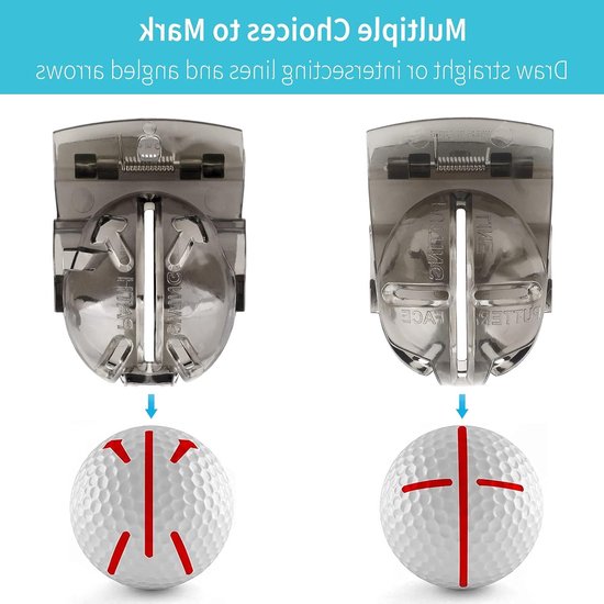 Golfbal Liner Template Set met 4 Invoegen en Highlighters voor Nauwkeurige Uitlijning en Markeren van Golfballen, Inclusief Accessoires — afbeelding 3