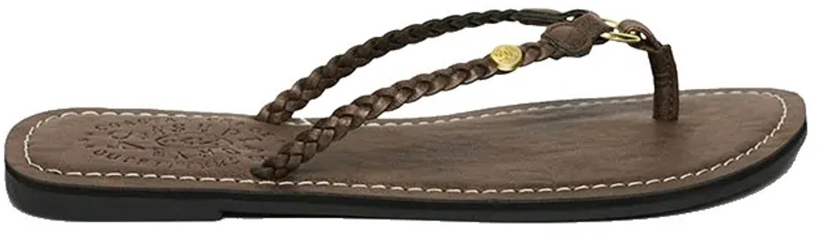Superdry Gevlochten Teenslippers Van Kunstleer Dames Slippers Bruin