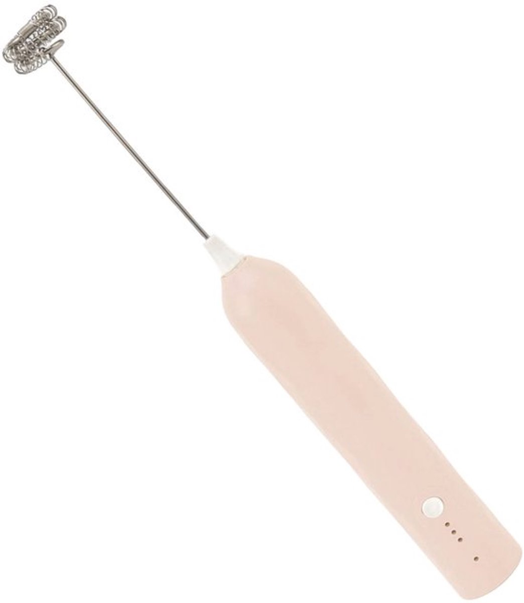 Melkopschuimer, kleine huishoudelijke eierklopper, mini multifunctionele blender, handzame elektrische roerder, schuimmaker, garde, draadloze melk, koffieschuimer voor koffie, warme chocolademelk, milkshakes (abrikoos)