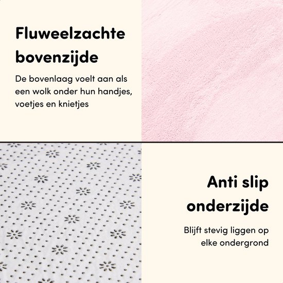 Speelmat Baby XXL - Speelkleed met Traagschuim - Fluweelzacht Speeltapijt - 200x150x3 cm - Roze — afbeelding 4