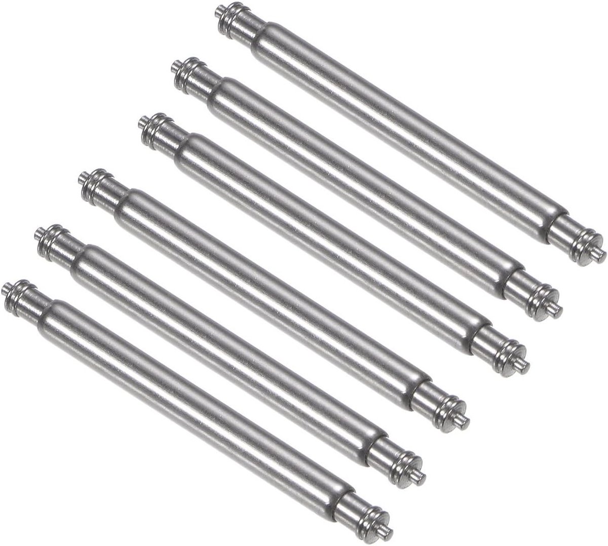6 Stuks Link Pens, Veerstangen 2.5mm Diameter 22mm Lengte, RVS Dubbelzijdige Pins voor Horlogebandjes en Accessoires