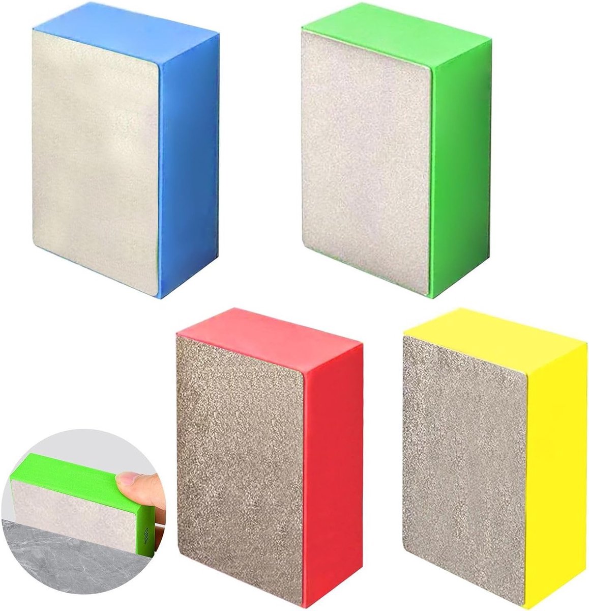 4-delige Hand Polijst Pads - 60#, 100#, 200#, 400# Voor Tegel, Glas, Beton en Marmer Schuren en Afwerken