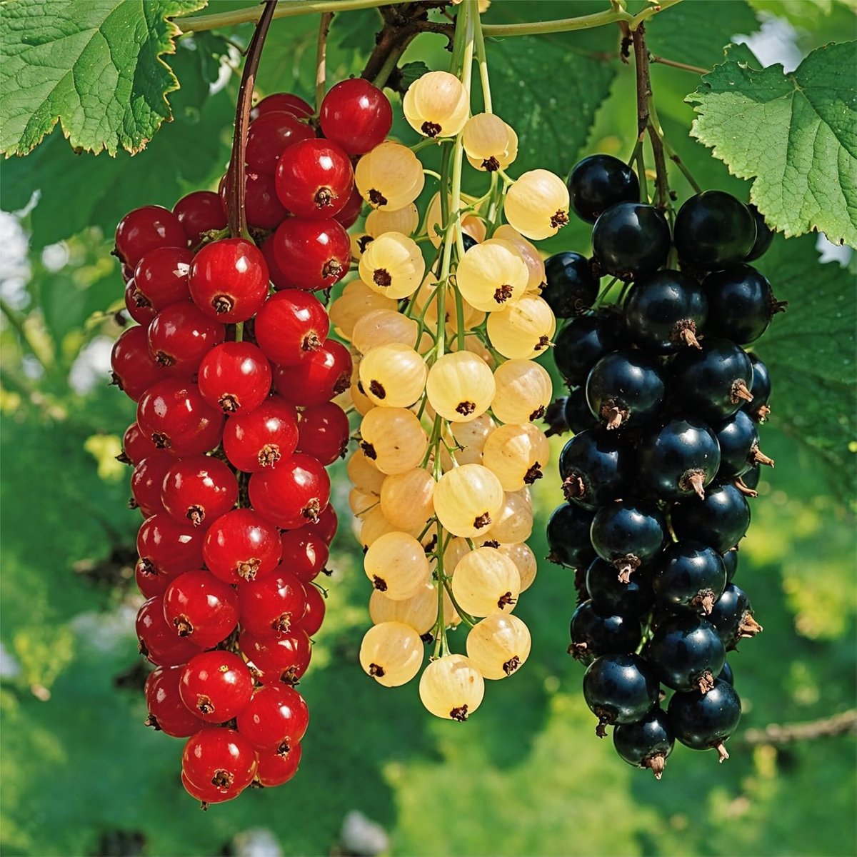 Aalbessen - Zwart, Rood En Wit - 3 stuks - Tuinplant - Voor je moestuin - Bessenplant