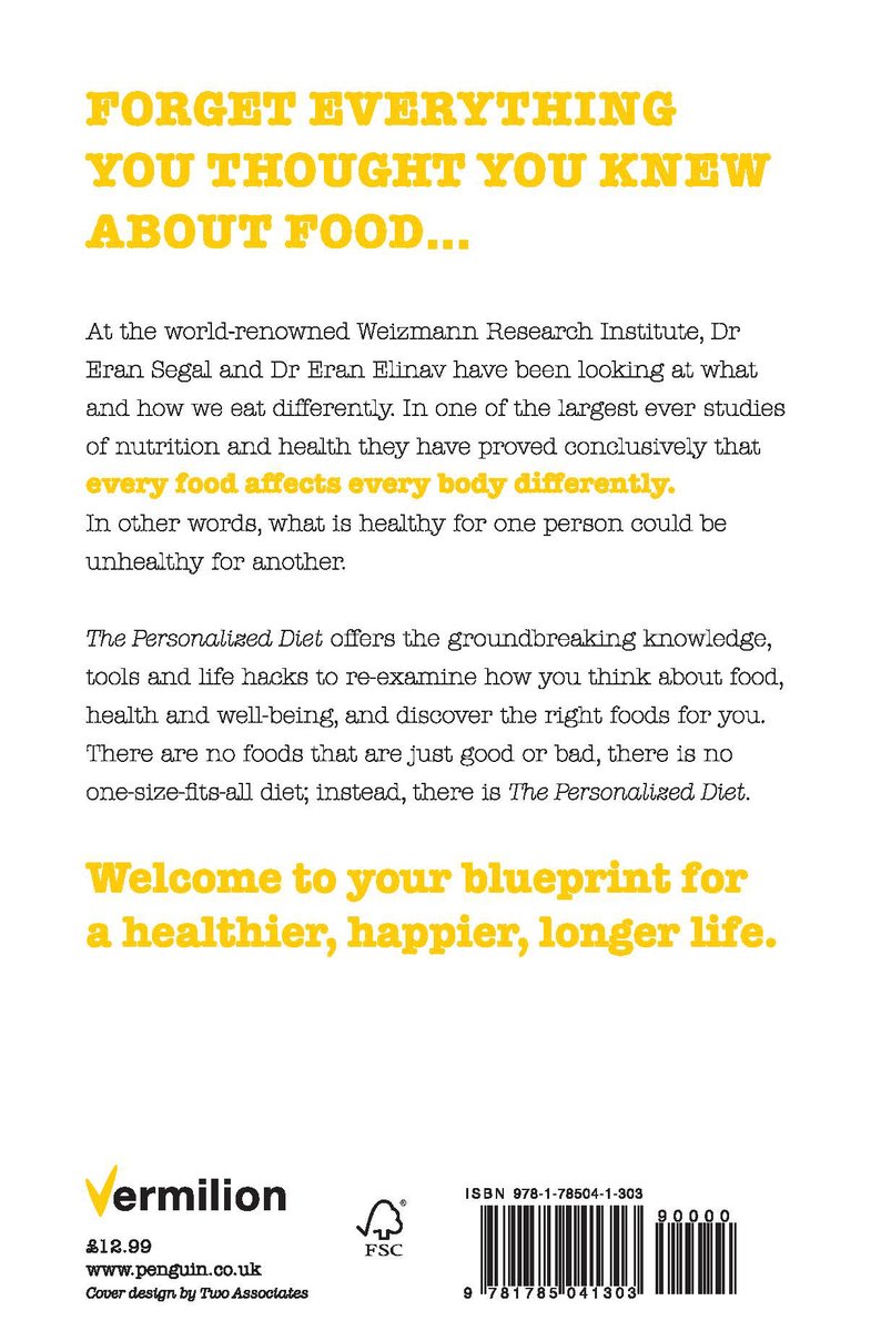 The Personalized Diet - back cover