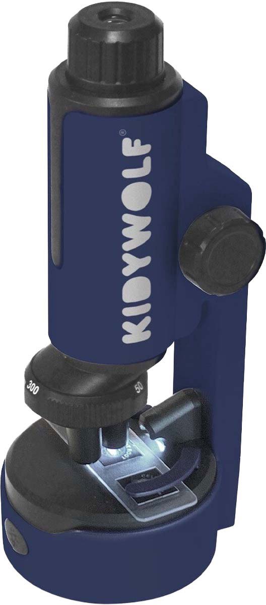 KIDYWOLF KIDYMICROSCOPE Kinder Microscoop Blauw – 50x/150x/300x Vergroting, LED Verlichting, 8+