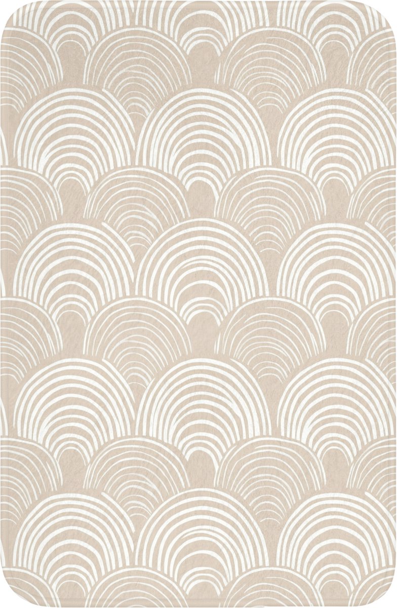 WC mat 40x60 cm - Antislip - Golven - Structuur - Beige - Toiletmat - Vloermat - Douchemat