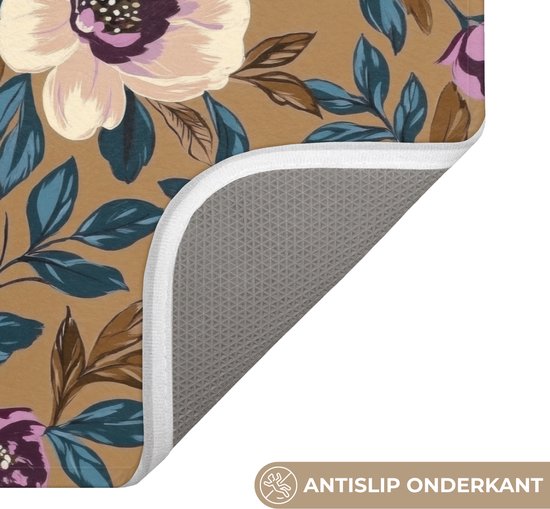 Detail van de onderkant van een badmat die antislip is.