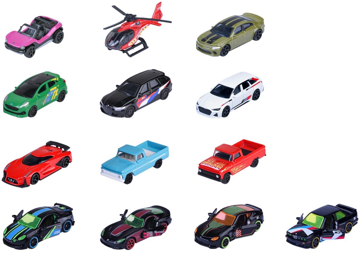 MAJORETTE - SL Neon Racer Set 13-delig - Leeftijd 3+