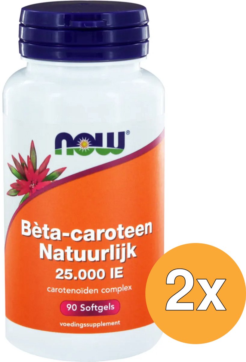 2x Now Beta caroteen natuurlijk (90 softgels)
