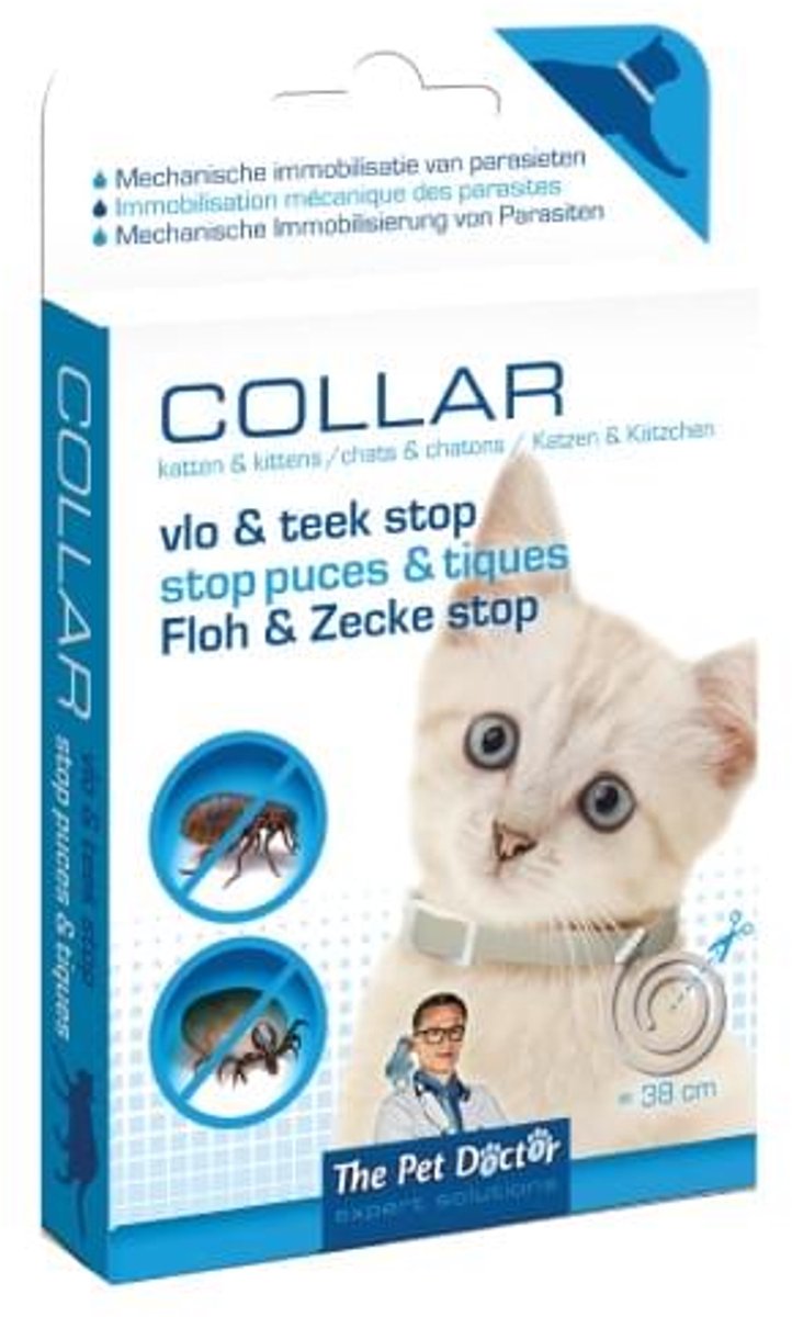 The Pet Doctor Vlo & Teek Stop Halsband Kat (38 cm) - Tekenband - Met gratis cheatsheet
