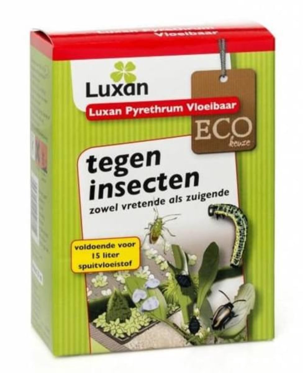 Luxan Pyrethrum Vloeibaar tegen insecten (30 ml) - Krachtige Insecticide - Met gratis cheatsheet