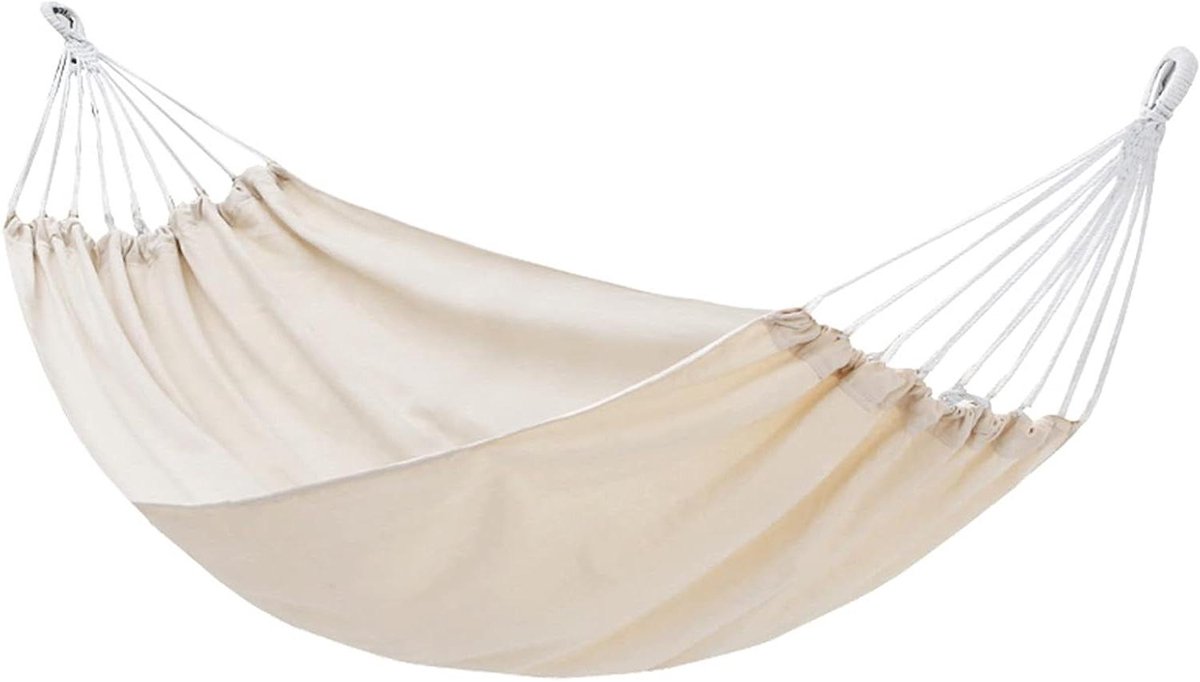 Hangmat - Dubbele Hangmat - Ontspannen Buiten - Sterke Katoenen Touwen - 300 kg capaciteit - Grijs