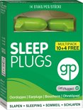 Groene verpakking met 14 stuks Sleep Plugs, multipack 10+4 gratis. Get Plugged. Oordopjes | Earplugs | Bouchons | Ohrstöpsel. Slapen.