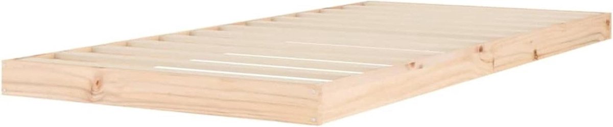 Tidyard Bedframe, lattenbodem van massief grenenhout, 90 x 200 cm, bedframe met houten lat