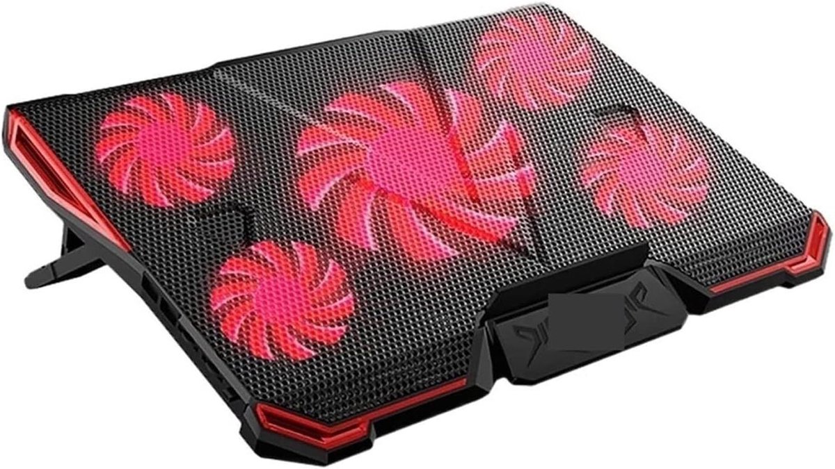 Laptop Koeler - Koelpad Notebook - Warmte Afvoeren - Verstelbare Hoek - Tot 17 inch - Zwart Rood