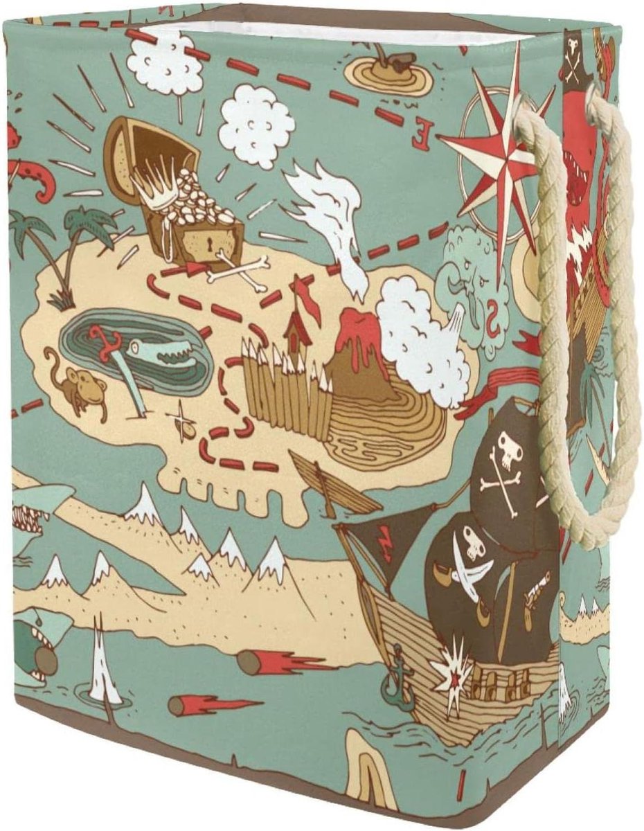 Wasmand Opbergmand Was Sorteren Waterdicht Oxford Doek 49x30x40.5 cm Meerkleurig
