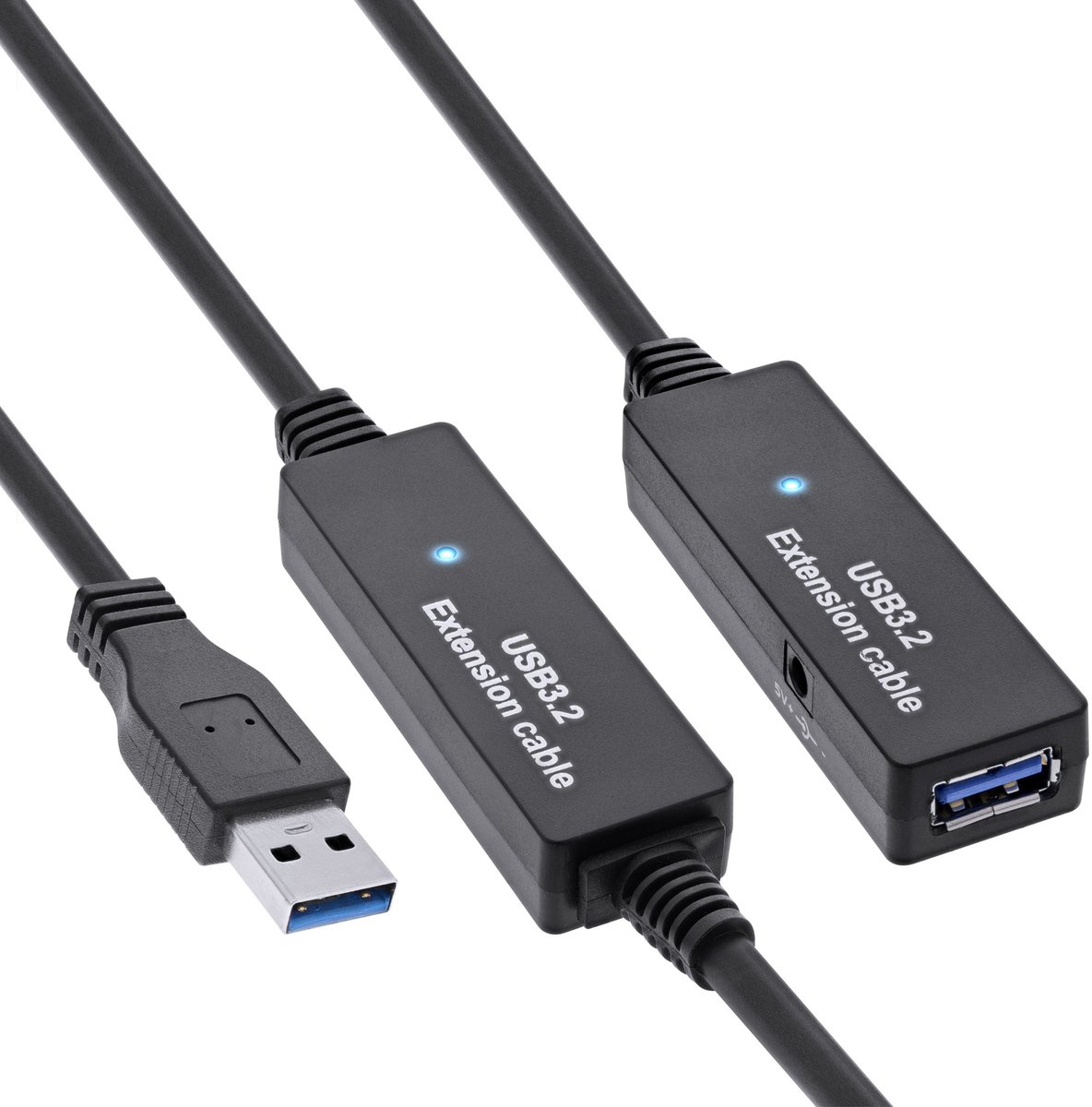 InLine actieve USB naar USB verlengkabel - externe voedingsadapter - USB3.0 - tot 0,9A - 15 meter