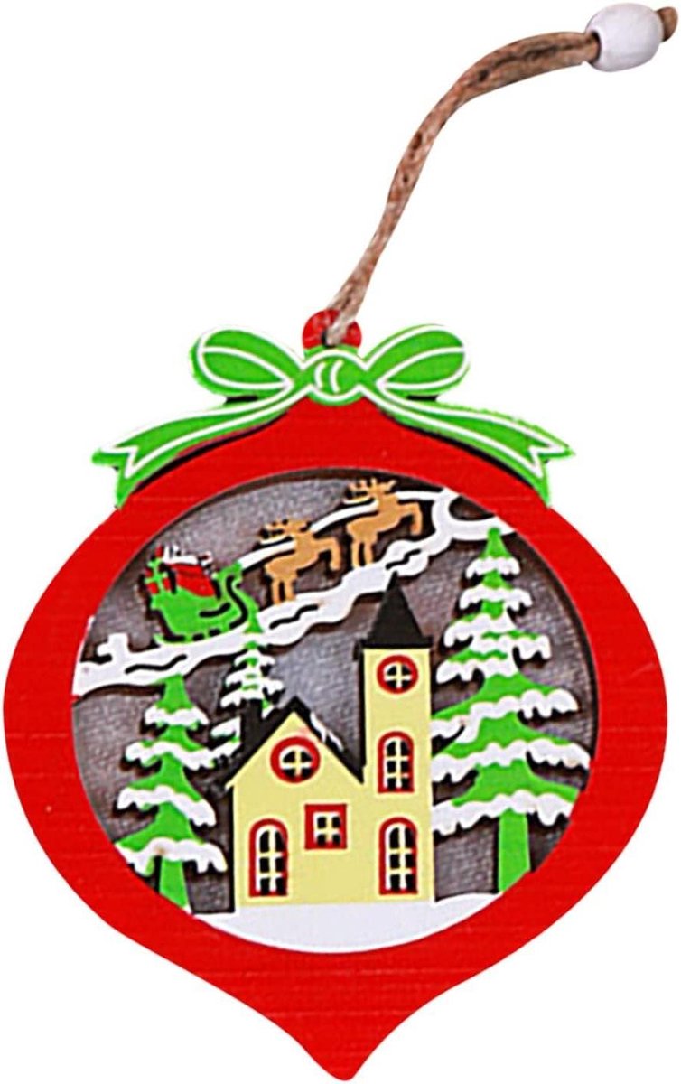 Kerstdecoratie Hanger - Kerstboom Hout - Kerstversiering Ophangen - Lichtgevend Creatief - Klein Formaat - Niet gespecificeerd