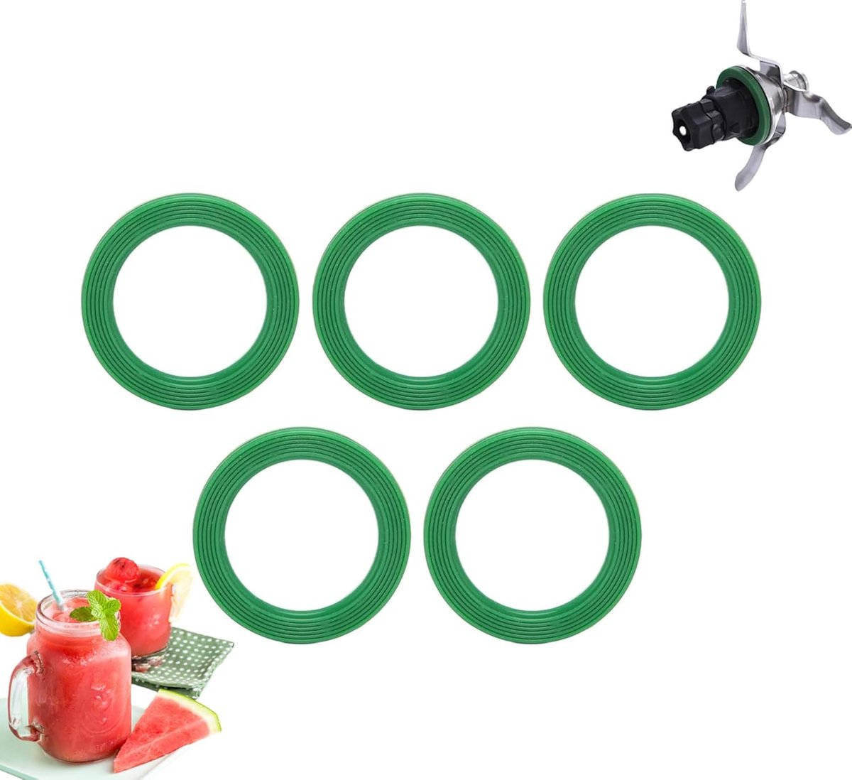 Set van 5 vervangende O-ringen en pakkingen Geschikt voor Vorwerk Thermomix TM5 en TM6 blenders; vervangende mengkommen voor keukenmixers (messen niet inbegrepen)