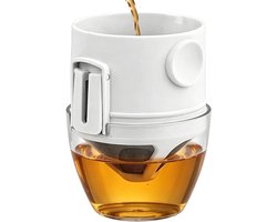 Koffiefilterbeker - Draagbare zetter - Koffie Zetten - Opvouwbaar Ontwerp - 8x6 cm - Wit