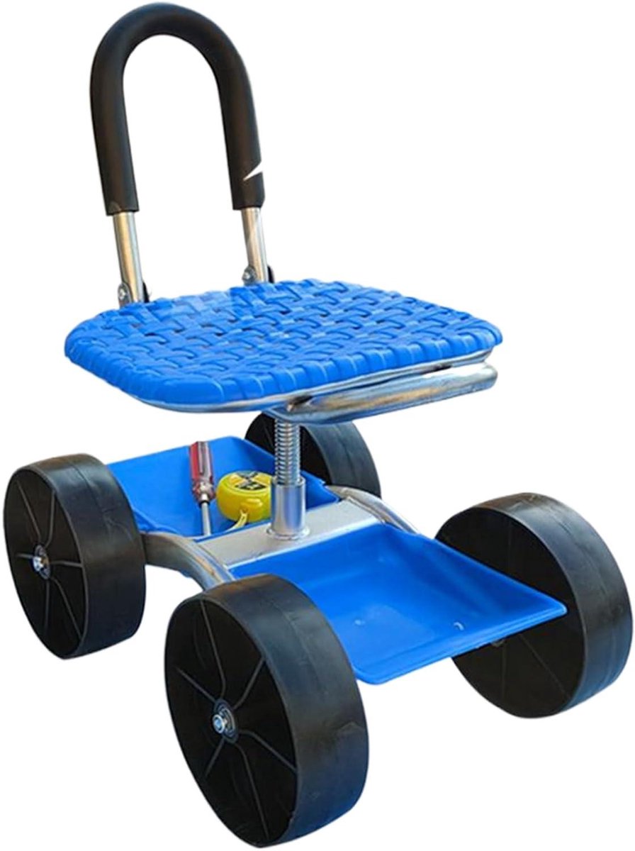Tuinwagen met Zitting - Tuinstoel op wielen - Buitenwerkzaamheden - 360 graden draaibaar - 26 x 31 x 26 cm