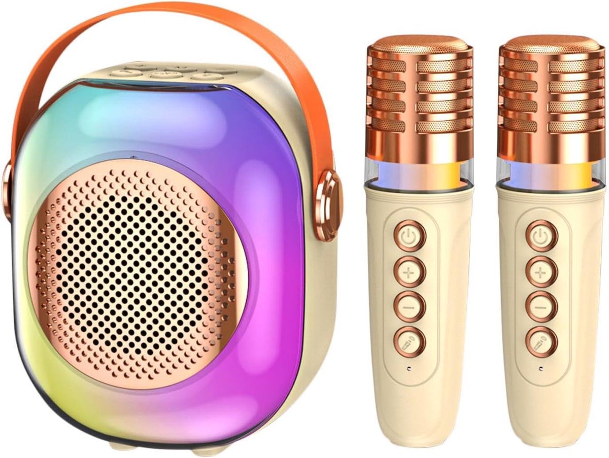 Karaoke machine kinderen - Zingmachine met microfoon - Muziekplezier thuis - Verbeterde klank - 10x15x10 cm - Geel