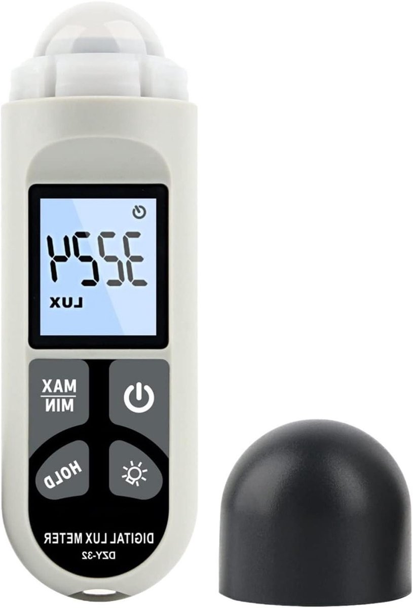 Lichtmeter - Luxmeter Sensor - Verlichting Meten - Digitaal LCD Display - 200.000 Lux - Grijs